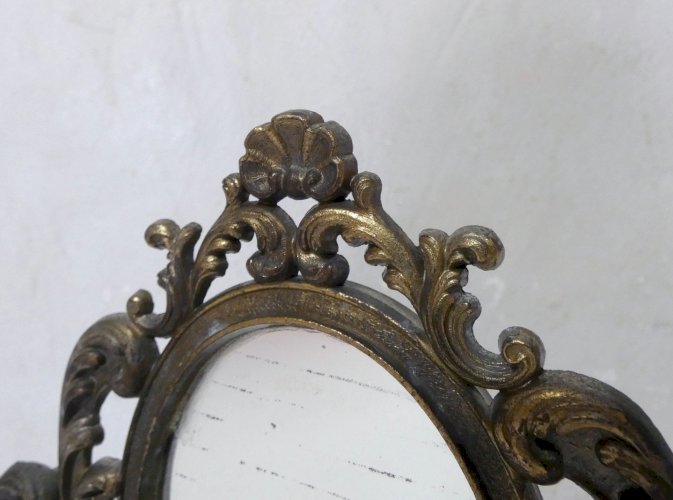 Ancien miroir de table psyché au style baroque