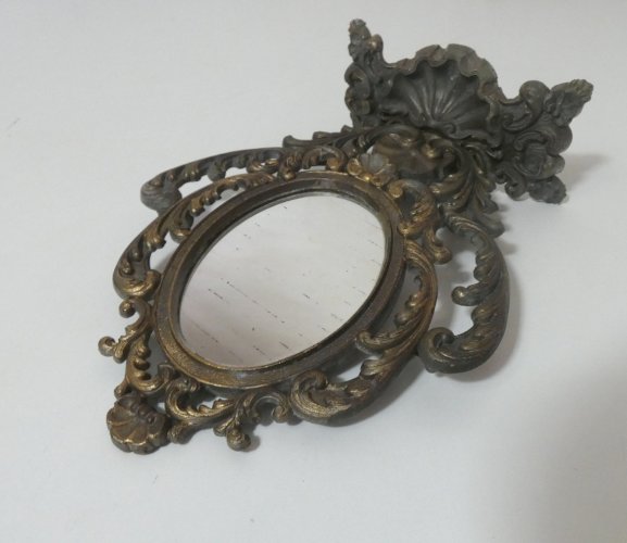 Ancien miroir de table psyché au style baroque