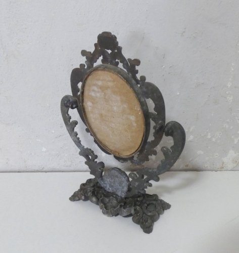 Ancien miroir de table psyché au style baroque