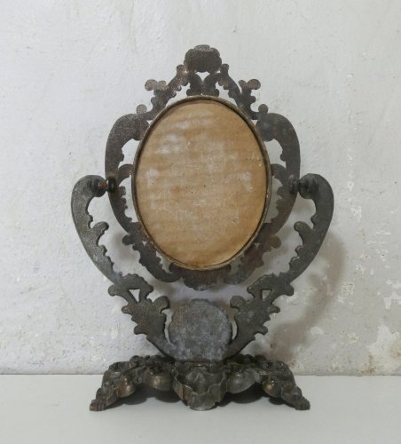 Ancien miroir de table psyché au style baroque