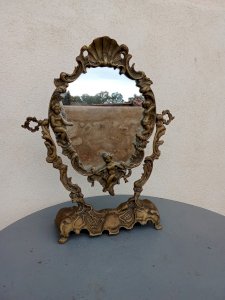 Ancien miroir de table psyché