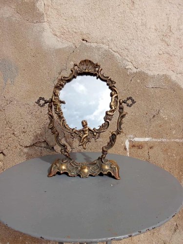 Ancien miroir de table psyché