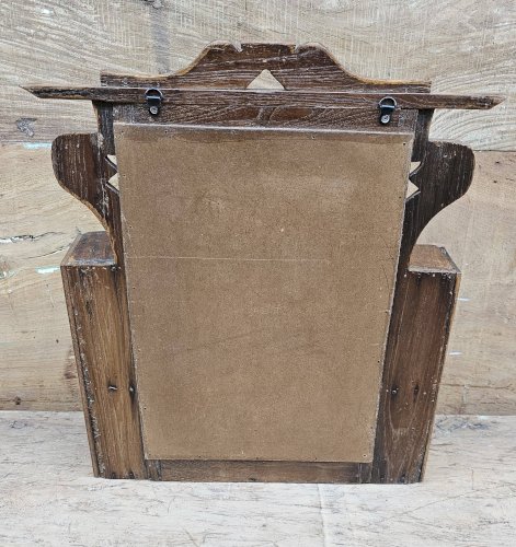 Ancien miroir - étagère Art déco en teck birman