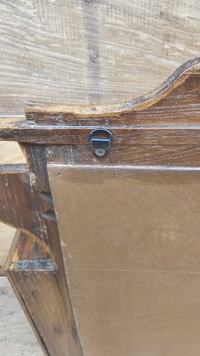 Ancien miroir - étagère Art déco en teck birman