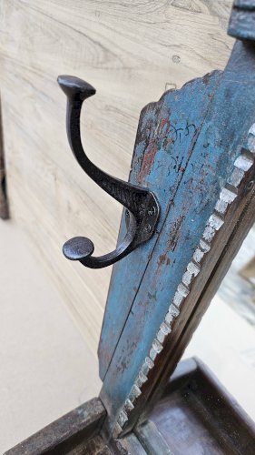 Ancien miroir - étagère Art déco en teck birman