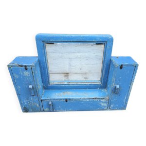 Old mirror - triptych shelf in Burmese teak