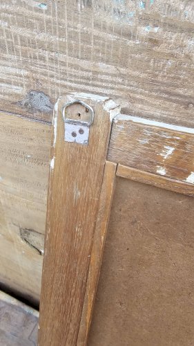 Ancien miroir - étagère triptyque en teck birman