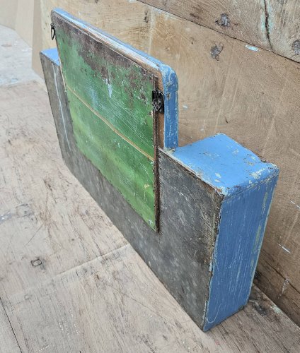 Ancien miroir - étagère triptyque en teck birman