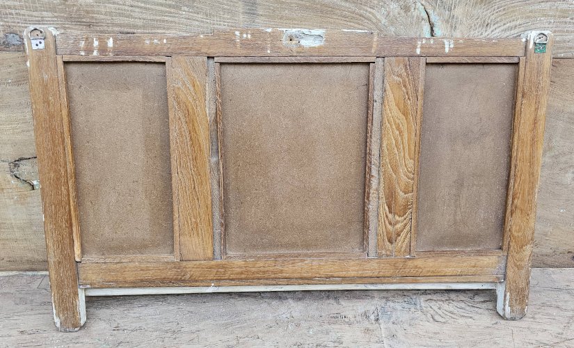 Ancien miroir - étagère triptyque en teck birman