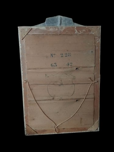 Ancien Miroir Glace Art Déco Bois Doré Et Métal Années 1930 Old Mirror