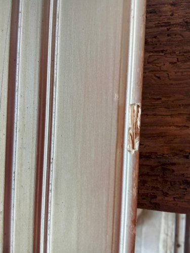 Ancien Miroir Glace Art Déco Bois Doré Et Métal Années 1930 Old Mirror