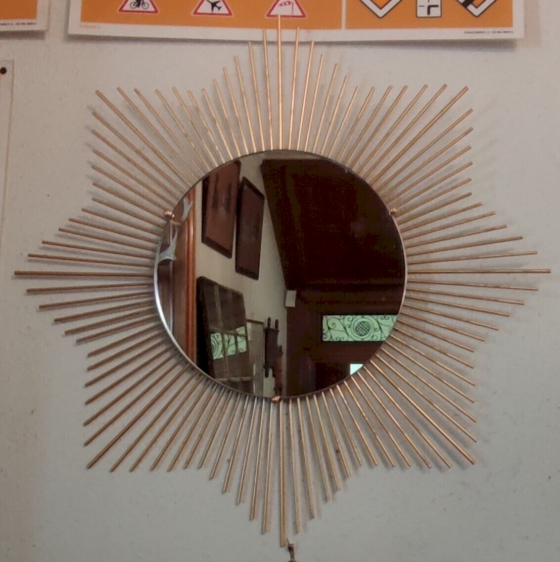 Petit miroir sorcière bombé signé Chaty Vallauris A.M. - Boutique
