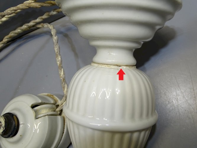 -ANCIEN MONTE ET BAISSE PORCELAINE BLANCHE DEBUT XXe LAMPE LUSTRE déco    D