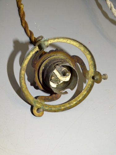 -ANCIEN MONTE ET BAISSE PORCELAINE BLANCHE DEBUT XXe LAMPE LUSTRE déco    D