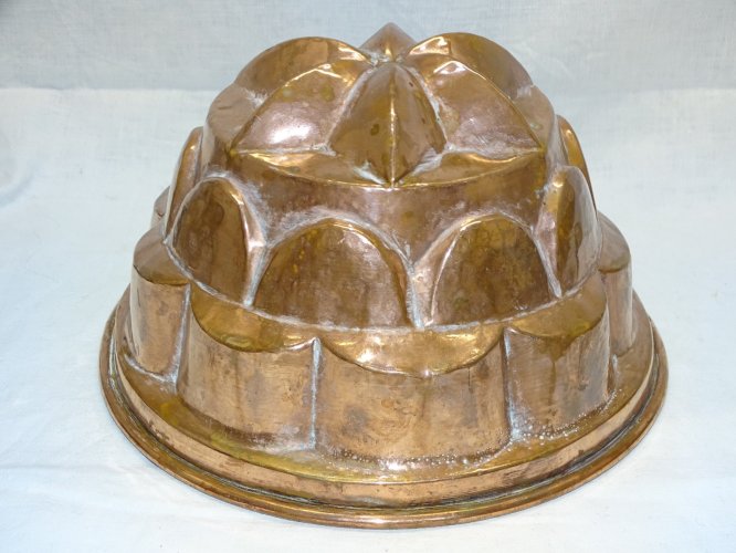 -ANCIEN MOULE A GATEAU EN CUIVRE étamé à l'intérieur Belle déco Cuisine     D