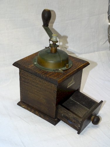 -ANCIEN MOULIN A CAFE EN BOIS MARQUE GRULET en SUPERBE ETAT DECO CUISINE     D