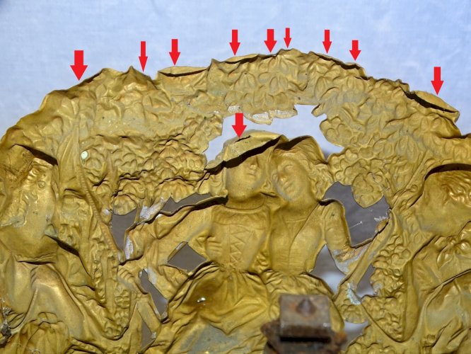 -ANCIEN MOUVEMENT HORLOGE COMTOIS 1 MOIS CADRAN FLEURI E BERGEON à LA COURONNE D