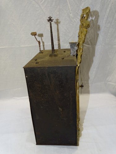 -ANCIEN MOUVEMENT HORLOGE COMTOIS 1 MOIS CADRAN FLEURI E BERGEON à LA COURONNE D