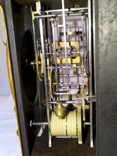 -ANCIEN MOUVEMENT HORLOGE COMTOIS 1 MOIS CADRAN FLEURI E BERGEON à LA COURONNE D