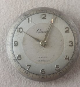 Old movement/mechanism + Cimex watch dial