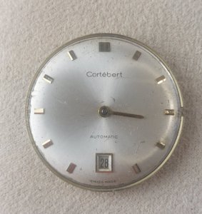 Vintage movement/mechanism + Cortébert automatic watch dial cal 298