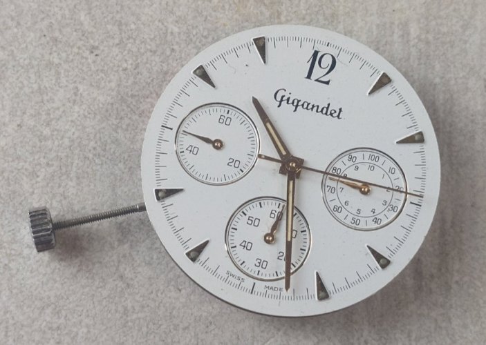 Ancien mouvement / mécanisme + cadran de montre Quartz Gigandet,  Ronda 763