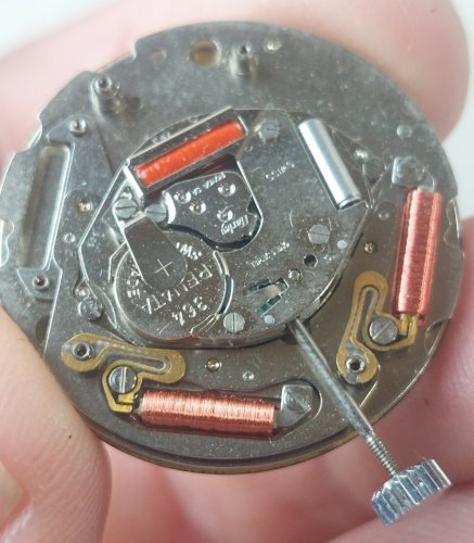 Ancien mouvement / mécanisme + cadran de montre Quartz, Harley Ronda 763