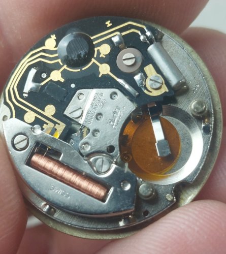 Ancien mouvement / mécanisme + cadran de montre Quartz USA Ten, Harley Ronda 375