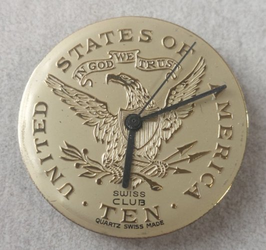 Ancien mouvement / mécanisme + cadran de montre Quartz USA Ten, Harley Ronda 375