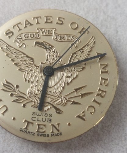 Ancien mouvement / mécanisme + cadran de montre Quartz USA Ten, Harley Ronda 375