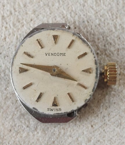 Ancien mouvement / mécanisme + cadran de montre Quartz, Vendome