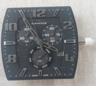 Old movement / mechanism + Sandoz watch dial, ISA 8172