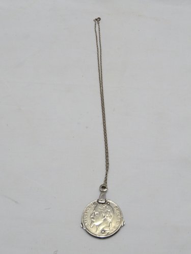 -ANCIEN ONGLIER ELOI PERNET PIECE 5 FRANCS NAPOLEON III ARGENT Poinç. SANGLIER D