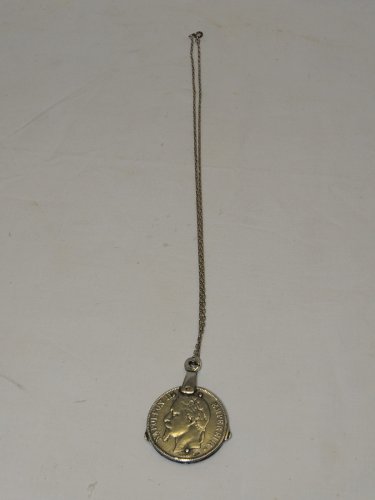 -ANCIEN ONGLIER ELOI PERNET PIECE 5 FRANCS NAPOLEON III ARGENT Poinç. SANGLIER D