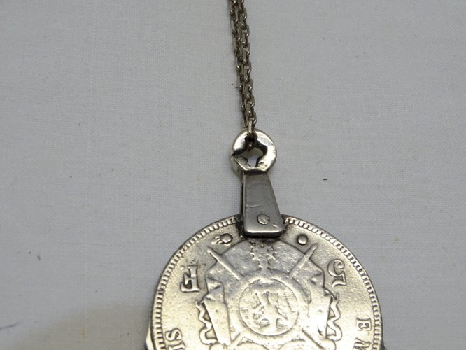 -ANCIEN ONGLIER ELOI PERNET PIECE 5 FRANCS NAPOLEON III ARGENT Poinç. SANGLIER D