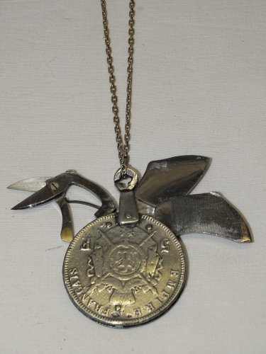 -ANCIEN ONGLIER ELOI PERNET PIECE 5 FRANCS NAPOLEON III ARGENT Poinç. SANGLIER D