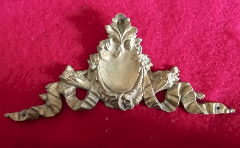 Ancien Ornement Fronton meuble Décor Noeud old bronze furniture ornament