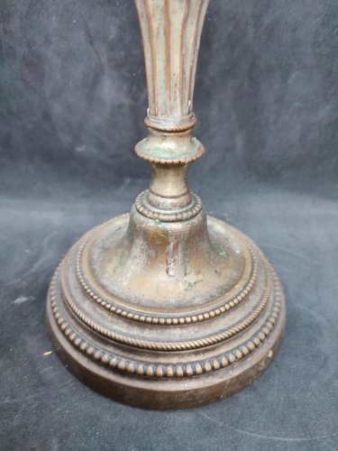 ancien paire de bougeoir en metal argente sans doute 19eme siecle en bon etat