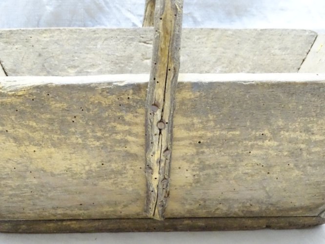 -ANCIEN PANIER DE VENDANGE EN BOIS POIGNEE CHATAIGNER COLLECTION DECO CUISINE  D