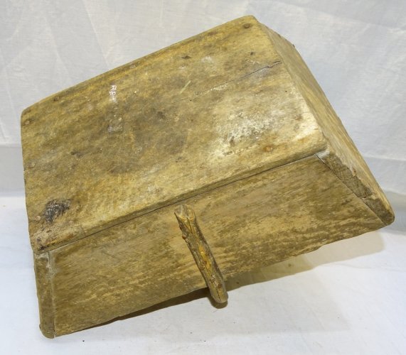 -ANCIEN PANIER DE VENDANGE EN BOIS POIGNEE CHATAIGNER COLLECTION DECO CUISINE  D