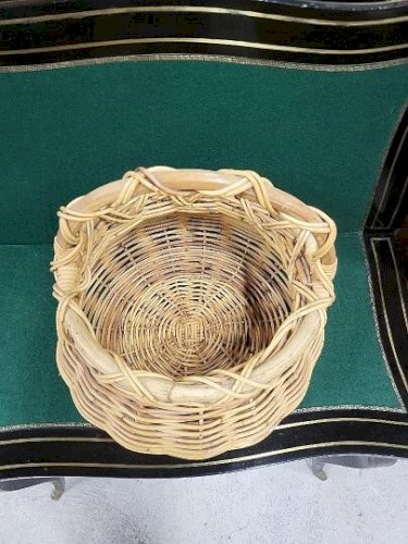 ANCIEN PANIER EN OSIER ET PAILLE IDEAL CHAMPIGNONS