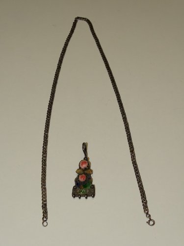 -ANCIEN PENDENTIF Argent testé & CHAINE MAILLES GOURMETTE ARGENT tête Bélier  D