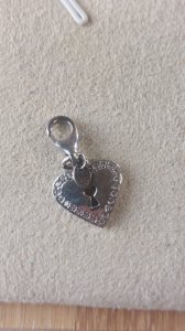Ancien pendentif /charms, en forme de coeur, GAK, en argent massif ^