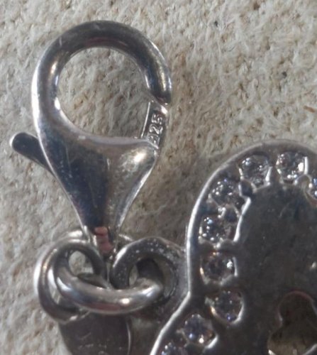 Ancien pendentif /charms, en forme de coeur, GAK, en argent massif ^