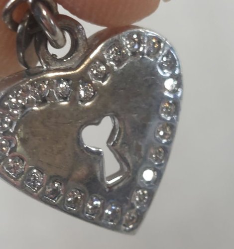 Ancien pendentif /charms, en forme de coeur, GAK, en argent massif ^