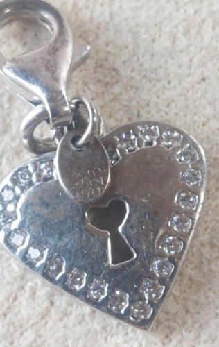 Ancien pendentif /charms, en forme de coeur, GAK, en argent massif ^