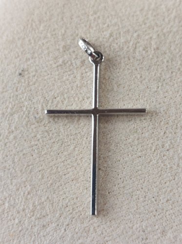 Ancien pendentif, croix religieuse, en argent massif