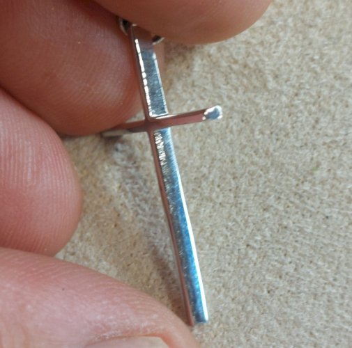 Ancien pendentif, croix religieuse, en argent massif