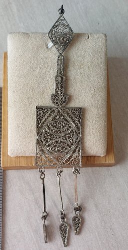 Ancien pendentif en filigrane, ethnique, en argent ^