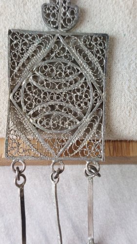 Ancien pendentif en filigrane, ethnique, en argent ^